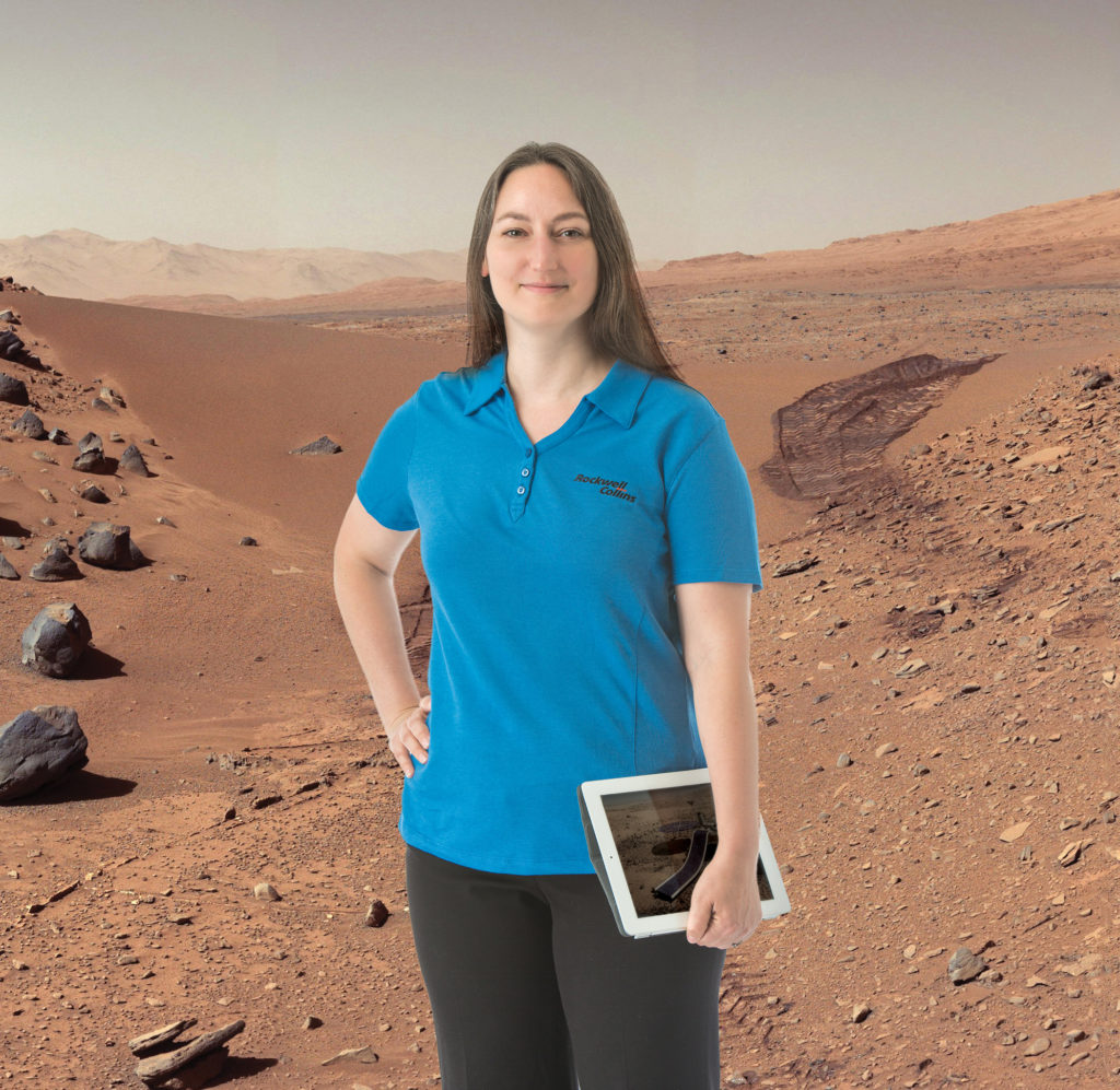 Laura Smith Velazquez, Mars engineer at Rockwell Collins. Photographer permissions to use in RWGN magazine given to Rockwell Collins.